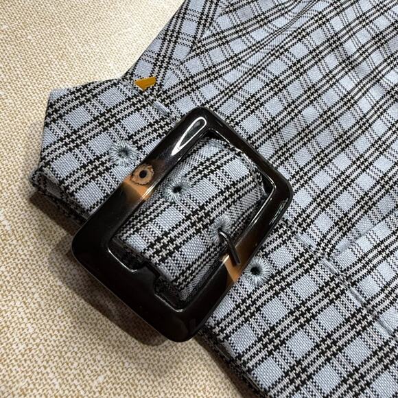 Aritzia Sunday Best Blue Checkered Mini Wrap Skirt - Picture 7 of 10